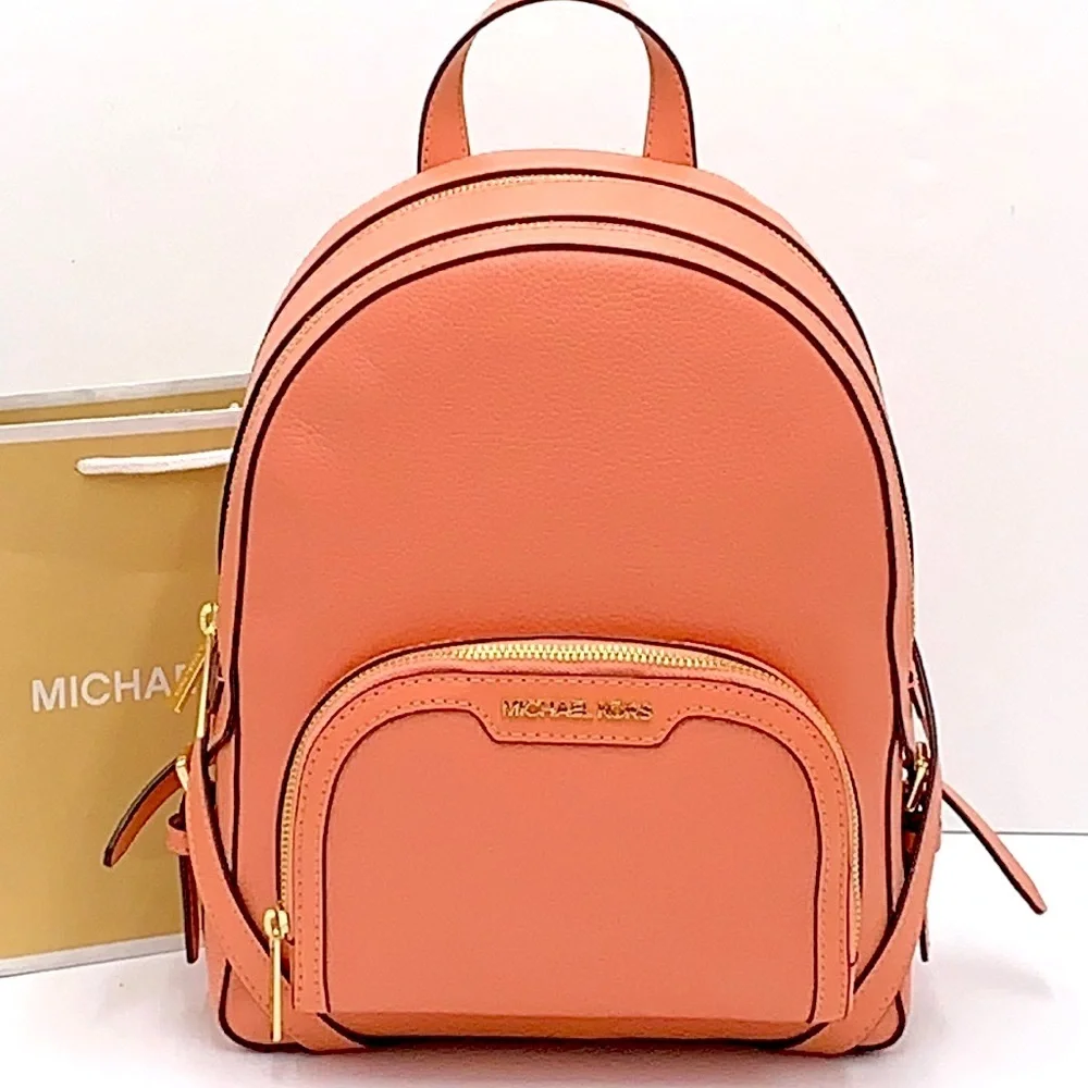 Michael Kors Jaycee Medium Zip Pocket Backpack Sherbert color